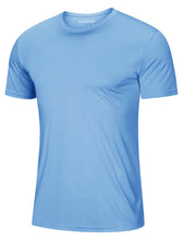 Load image into Gallery viewer, MAGCOMSEN Men's UPF 50+ Short Sleeve T-Shirt – Lightweight Moisture Wicking Active Shirt | Sky Blue
