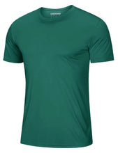 Load image into Gallery viewer, Mens Short Sleeve Shirts Lightweight T-Shirt Sun Protection Rash Guards Shirts Gym Tshirts Base Layer Running Shirts Active Shirts Emerald Green
