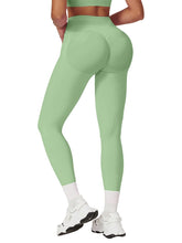 Load image into Gallery viewer, Impact Leggings for Women Seamless Workout Yoga Pants Hidden Scrunch Butt Tummy Control Gym Leggings Mid Low Waist 25" Palm Green