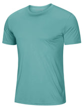 Load image into Gallery viewer, MAGCOMSEN Men's UPF 50+ Short Sleeve T-Shirt – Lightweight Moisture Wicking Gym & Running Shirt | Grey Green