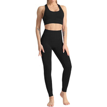 Load image into Gallery viewer, WodoWei Women 2 Piece Workout Outfits Sports Bra Seamless Leggings Yoga Gym Activewear Set (YO610-black)