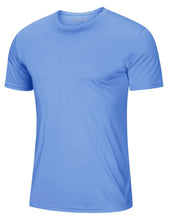 Load image into Gallery viewer, Mens Sun Shirts Short Sleeve UPF 50+ T-Shirt Quick Dry Shirts Moisture Wicking Summer Shirts Rash Guard T Shirts Light Blue