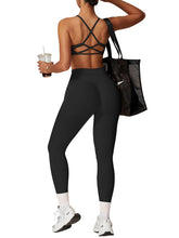 Load image into Gallery viewer, Impact Leggings for Women Seamless Workout Yoga Pants Hidden Scrunch Butt Tummy Control Gym Leggings Mid Low Waist 25" Black