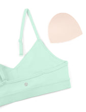 Load image into Gallery viewer, CRZ YOGA Butterluxe V-Neck Sports Bras for Women - Adjustable Thin Straps Padded Yoga Top Basic Wireless Camisole Mint Moment