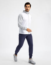 Load image into Gallery viewer, Pudolla Men's Lightweight Tapered Jogger Pants with Zip Pockets – Quick-Dry Athletic Running Joggers in Navy Blue