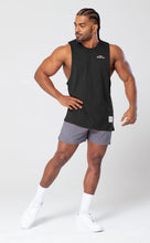 Load image into Gallery viewer, Project Titan Men's Icon Drop Arm Tank Top – Cut Off Sleeveless Gym Shirt for Weightlifting & Bodybuilding in Black