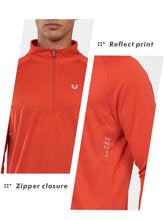 Load image into Gallery viewer, NORTHYARD Men's Quarter Zip Pullover – Long Sleeve Moisture-Wicking Running Shirt with UPF 50+ in Red