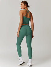 Load image into Gallery viewer, Womens Workout Sets Two Piece Seamless Stretch Cross Back Tank Top Matching Tummy Control High Waist Leggings Set 2 Piece For Women Gym Yoga Active Wear Outfits Athletic Work Out Clothes M Army Green
