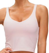 Load image into Gallery viewer, Women’s Longline Sports Bra Wirefree Padded Medium Support Yoga Bras Gym Running Workout Tank Tops (Pink)
