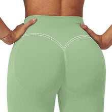 Load image into Gallery viewer, Impact Leggings for Women Seamless Workout Yoga Pants Hidden Scrunch Butt Tummy Control Gym Leggings Mid Low Waist 25" Palm Green
