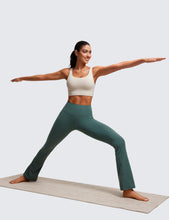Load image into Gallery viewer, CRZ YOGA Butterluxe Womens U Back Sports Bra - Scoop Neck Padded Low Impact Yoga Clothes Workout Crop Top with Built in Pads Mojave Tan