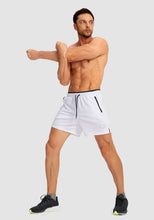 Load image into Gallery viewer, G Gradual Men's 5" Running Shorts with Zip Pockets – Quick-Dry Gym & Athletic Workout Shorts in White
