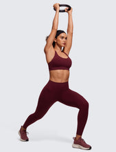 Load image into Gallery viewer, CRZ YOGA Women's Strappy Sports Bras Fitness Workout Padded Yoga Criss Cross Back Cami Red Merlot