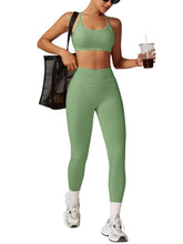 Load image into Gallery viewer, Impact Leggings for Women Seamless Workout Yoga Pants Hidden Scrunch Butt Tummy Control Gym Leggings Mid Low Waist 25" Pistachio