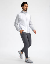 Load image into Gallery viewer, Pudolla Men's Lightweight Tapered Jogger Pants with Zip Pockets – Quick-Dry Athletic Running Joggers in Dark Grey