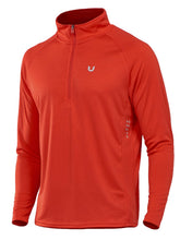 Load image into Gallery viewer, NORTHYARD Men's Quarter Zip Pullover – Long Sleeve Moisture-Wicking Running Shirt with UPF 50+ in Red