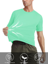 Load image into Gallery viewer, MAGCOMSEN Men's UPF 50+ Short Sleeve Dry-Fit T-Shirt – Lightweight Active Shirt | Mint Green