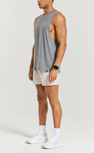 Load image into Gallery viewer, Project Titan Men's Drop Arm Tank Top – Cut Off Sleeveless Gym Shirt for Weightlifting & Bodybuilding in Dark Heather Grey