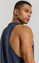 Load image into Gallery viewer, Project Titan Men's Drop Arm Tank Top – Cut Off Sleeveless Gym Shirt for Weightlifting & Bodybuilding in Oxford Blue