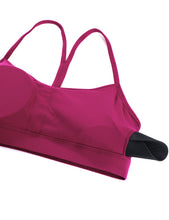 Load image into Gallery viewer, CRZ YOGA Butterluxe Womens Y Back Sports Bra - Padded Racerback Low Impact Spaghetti Thin Strap Workout Yoga Top Magenta Purple
