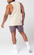 Load image into Gallery viewer, Project Titan Men's Drop Arm Tank Top – Cut Off Sleeveless Gym Shirt for Weightlifting & Bodybuilding in Oat Milk