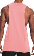 Load image into Gallery viewer, Project Titan Men's Drop Arm Tank Top – Loose Fit Cut Off Sleeveless Gym Shirt for Weightlifting & Training in Salmon Pink