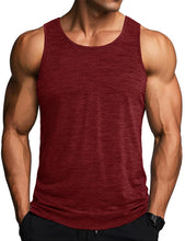 Load image into Gallery viewer, MAGCOMSEN Mens Tank Top Dry Fit Lightweight Tank Tops Gym Sleeveless Workout Tank Top Muscle Shirts Running Beach Shirts Dark Orange