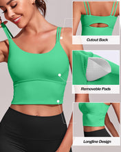 Load image into Gallery viewer, Everrysea Longline Sports Bra for Women Padded Workout Tank Tops Built in Bras Strappy Yoga Corp Top Camisole