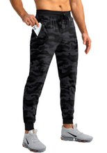 Load image into Gallery viewer, Pudolla Men's Lightweight Tapered Jogger Pants with Zip Pockets – Quick-Dry Athletic Running Joggers in Camouflage