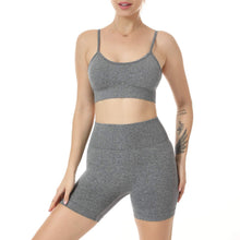 Load image into Gallery viewer, Women Seamless Yoga Set 2 Piece Workout Sport Bra with High Waist Shorts Legging Outfit Tracksuit.JNINTH