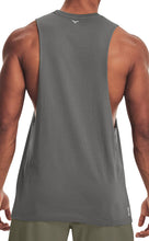 Load image into Gallery viewer, Project Titan Men's Drop Arm Tank Top – Loose Fit Cut Off Sleeveless Gym Shirt for Weightlifting & Training in Steel Grey