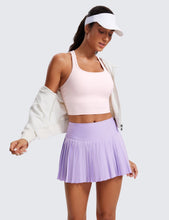 Load image into Gallery viewer, CRZ YOGA Butterluxe Womens Y-Back Racerback Longline Sports Bra - Padded Scoop Neck Workout Crop Tank Top with Built in Pads Strawberry Pink