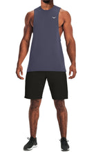 Load image into Gallery viewer, Project Titan Men's Drop Arm Tank Top – Loose Fit Cut Off Sleeveless Gym Shirt for Weightlifting & Training in Tempered Steel Purple