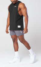 Load image into Gallery viewer, Project Titan Men's Icon Drop Arm Tank Top – Cut Off Sleeveless Gym Shirt for Weightlifting & Bodybuilding in Black