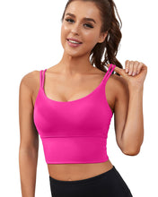 Load image into Gallery viewer, Everrysea Longline Sports Bra for Women Padded Workout Tank Tops Built in Bras Strappy Yoga Corp Top Camisole