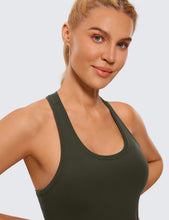 Load image into Gallery viewer, CRZ YOGA Butterluxe Racerback Workout Tank Tops for Women Sleeveless Camisole Gym Athletic Yoga Shirts Olive Green