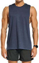 Load image into Gallery viewer, Project Titan Men's Drop Arm Tank Top – Cut Off Sleeveless Gym Shirt for Weightlifting & Bodybuilding in Oxford Blue