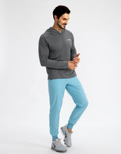 Load image into Gallery viewer, Pudolla Men's Lightweight Tapered Jogger Pants with Zip Pockets – Quick-Dry Athletic Running Joggers in Light Blue