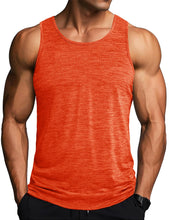 Load image into Gallery viewer, MAGCOMSEN Men's Tank Tops Dry Fit Workout Gym Running Summer Muscle Shirt Swim Athletic Tanks Top Orange