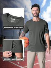 Load image into Gallery viewer, Mens Running Shirts Short Sleeve T-Shirt UPF 50+ Moisture Wicking Hiking Shirts Dry Fit Tee Shirts Outdoor Shirts for Men Dark