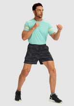 Load image into Gallery viewer, G Gradual Men's 5" Running Shorts with Zip Pockets – Quick-Dry Gym & Athletic Workout Shorts in Grey Camo