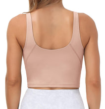 Load image into Gallery viewer, Women’s Longline Sports Bra Wirefree Padded Medium Support Yoga Bras Gym Running Workout Tank Tops(Soft Pink)
