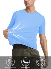 Load image into Gallery viewer, MAGCOMSEN Men's UPF 50+ Short Sleeve T-Shirt – Lightweight Moisture Wicking Active Shirt | Sky Blue
