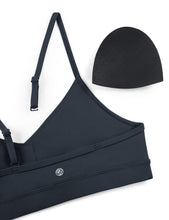 Load image into Gallery viewer, CRZ YOGA Butterluxe V-Neck Sports Bras for Women - Adjustable Thin Straps Padded Yoga Top Basic Wireless Camisole True Navy