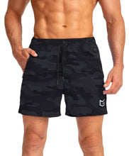 Load image into Gallery viewer, G Gradual Men's 5" Running Shorts with Zip Pockets – Quick-Dry Gym & Athletic Workout Shorts in Grey Camo
