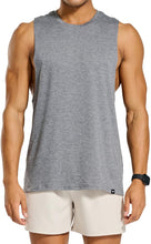 Load image into Gallery viewer, Project Titan Men's Drop Arm Tank Top – Cut Off Sleeveless Gym Shirt for Weightlifting & Bodybuilding in Dark Heather Grey