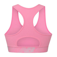 Load image into Gallery viewer, New Balance Womens Seamless Wirefree, Racerback Sports Bra with Removable Pads, Bottom Band with Logo, Peony Glow