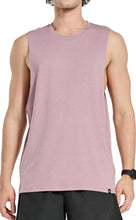 Load image into Gallery viewer, Project Titan Men's Drop Arm Tank Top – Cut Off Sleeveless Gym Shirt for Weightlifting & Training in Ash Pink