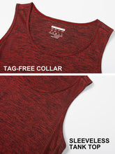 Load image into Gallery viewer, MAGCOMSEN Mens Tank Top Dry Fit Lightweight Tank Tops Gym Sleeveless Workout Tank Top Muscle Shirts Running Beach Shirts Dark Orange