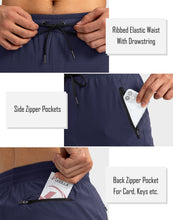 Load image into Gallery viewer, Pudolla Men's Lightweight Tapered Jogger Pants with Zip Pockets – Quick-Dry Athletic Running Joggers in Navy Blue